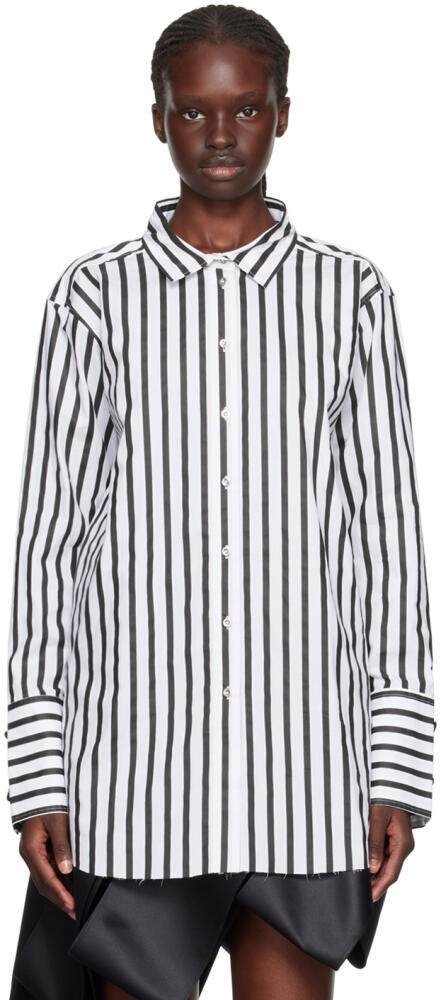 Marques Almeida Black & White Striped Shirt Cover