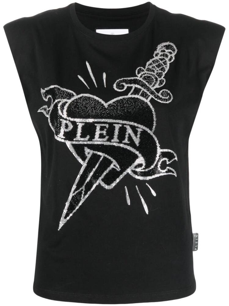 Philipp Plein crystal-embellished logo tank top - Black Cover