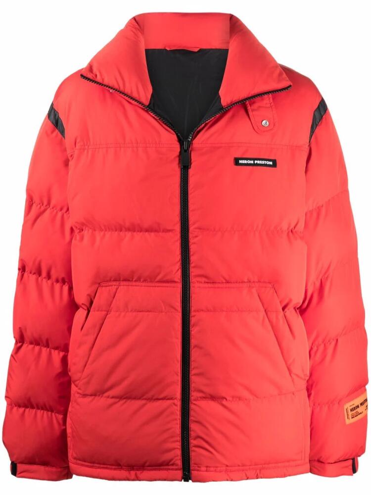 Heron Preston logo patch padded jacket - Red Cover