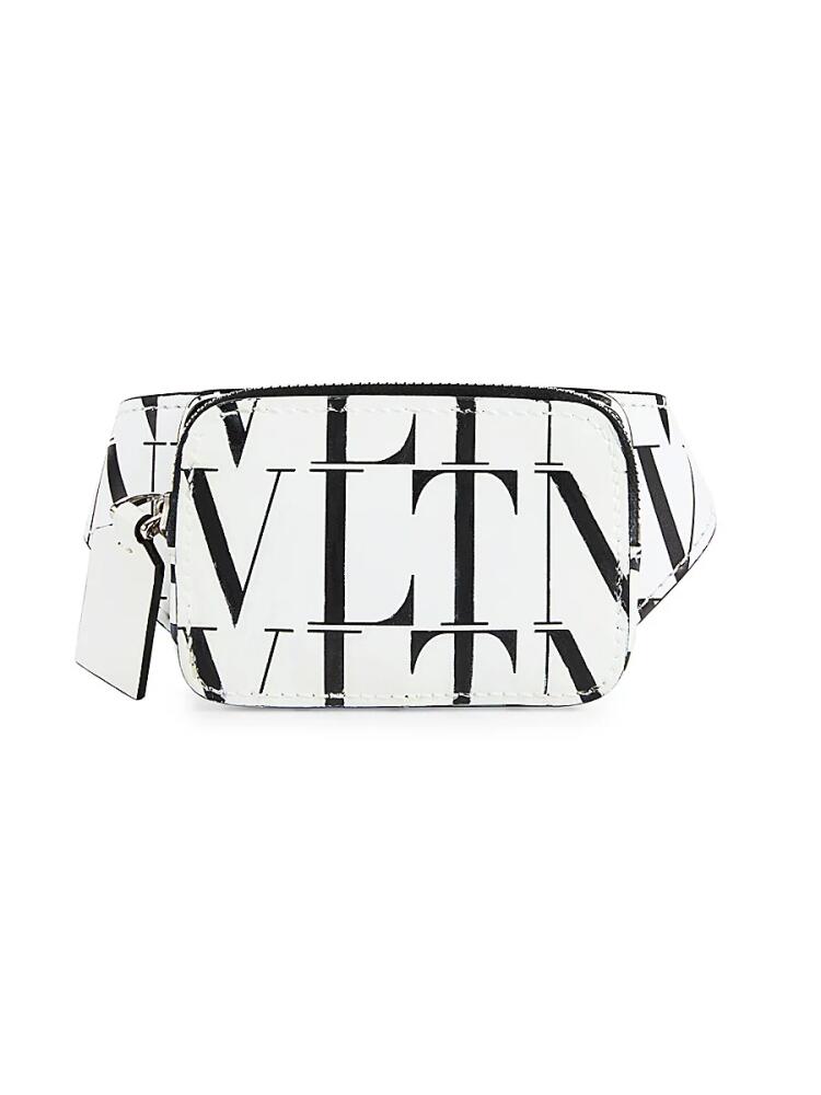 Valentino Garavani Men's Logo Leather Belt Bag - Bianco Cover