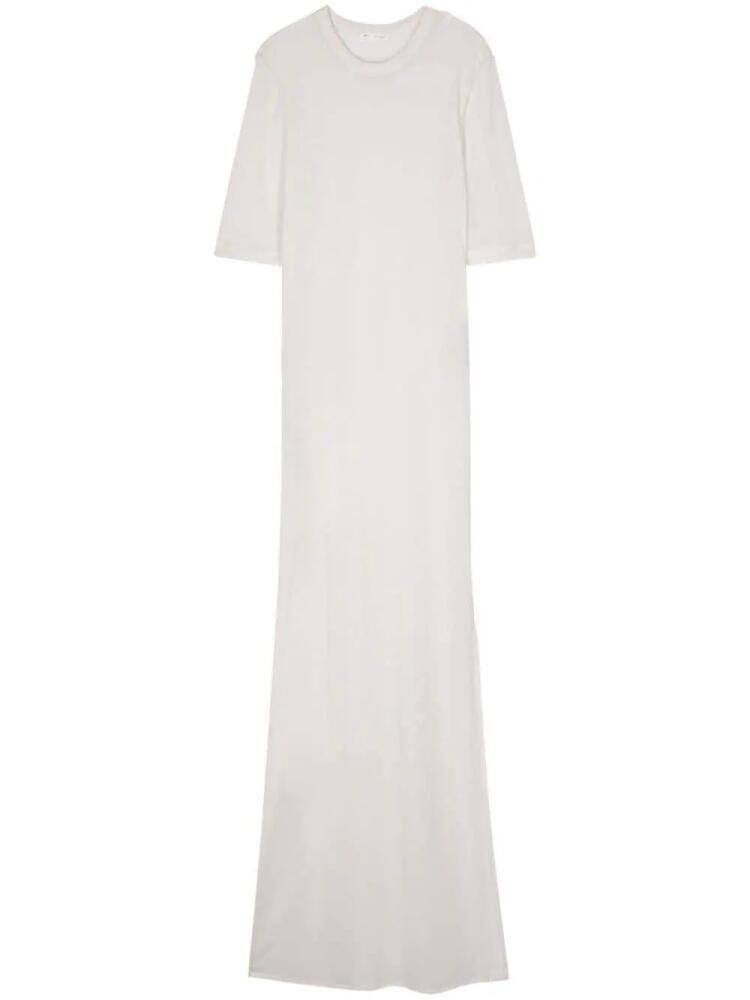 AMI Paris fine-knit sheer maxi dress - White Cover