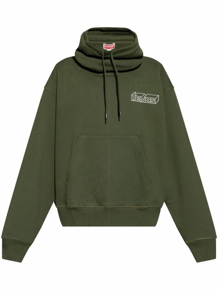 Kenzo logo-embroidered hoodie - Green Cover