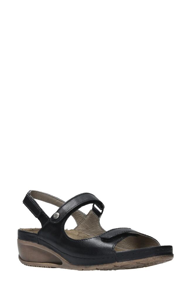 Wolky Pica Slingback Wedge Sandal in Black Biocare Cover