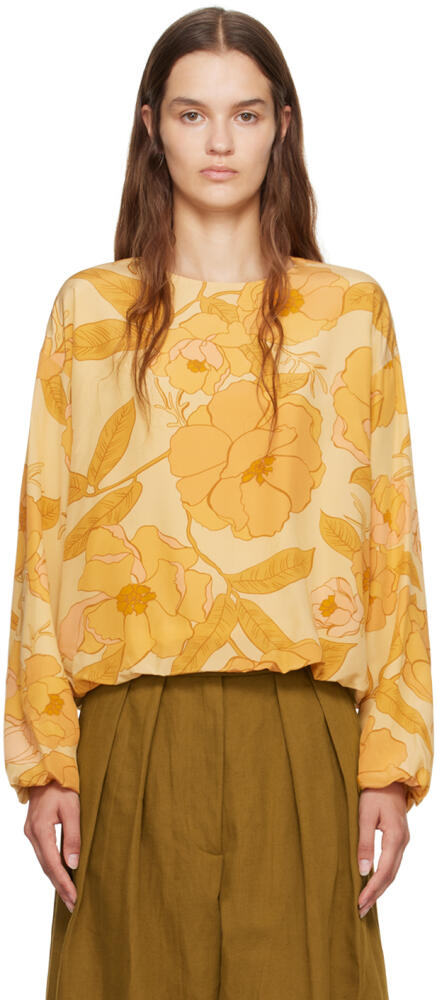 Dries Van Noten Yellow Silk Cocoon Blouse Cover