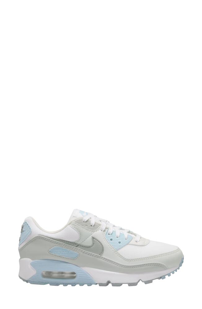 Nike Air Max 90 Sneaker in White/Silver/Glacier Blue Cover