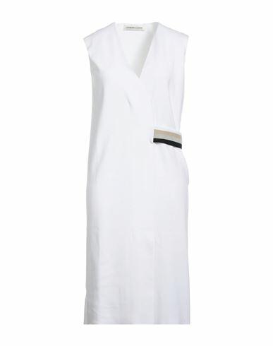 Lamberto Losani Woman Midi dress White Cotton, Polyester Cover