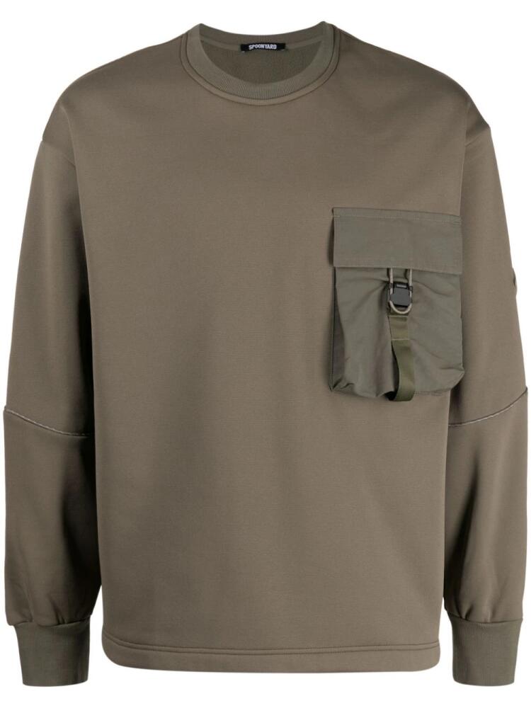 Spoonyard cargo-pocket jersey sweatshirt - Green Cover