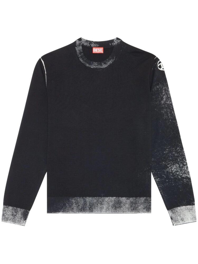 Diesel K-Larence-B reverse-print cotton jumper - Black Cover