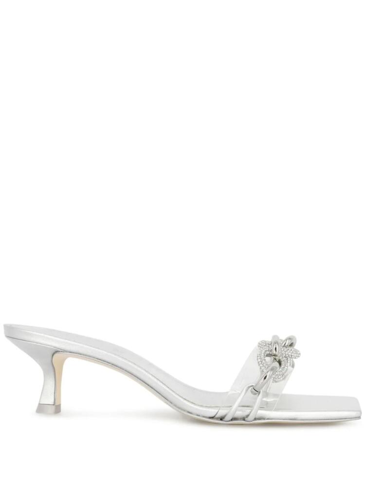 Cult Gaia Lynn metallic leather sandals - Silver Cover