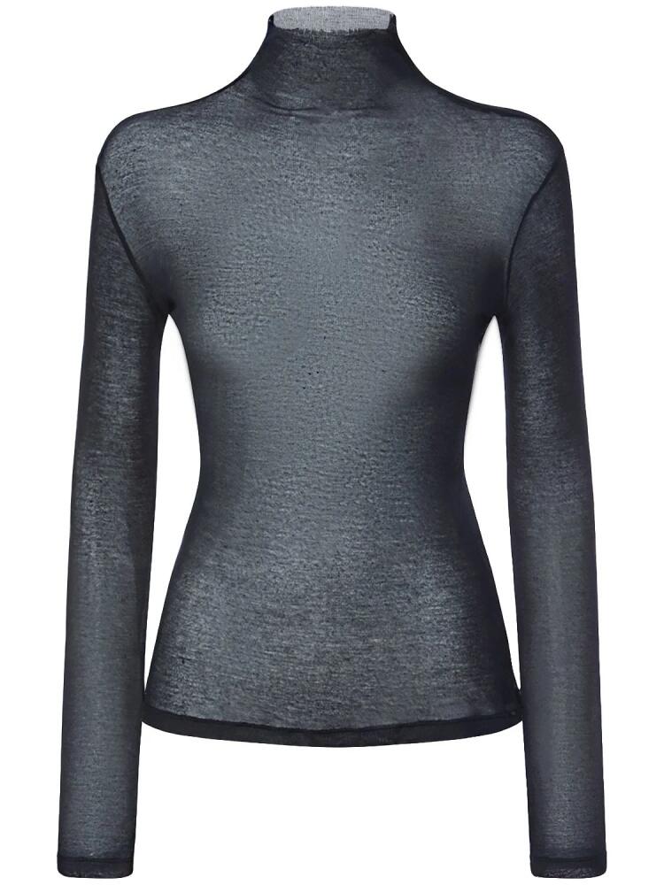 ANN DEMEULEMEESTER Kaisu Sheer Knit High Neck Sweater Cover