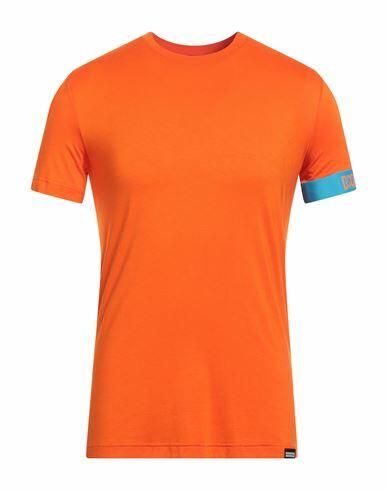 Dsquared2 Man Undershirt Orange Cotton, Elastane Cover