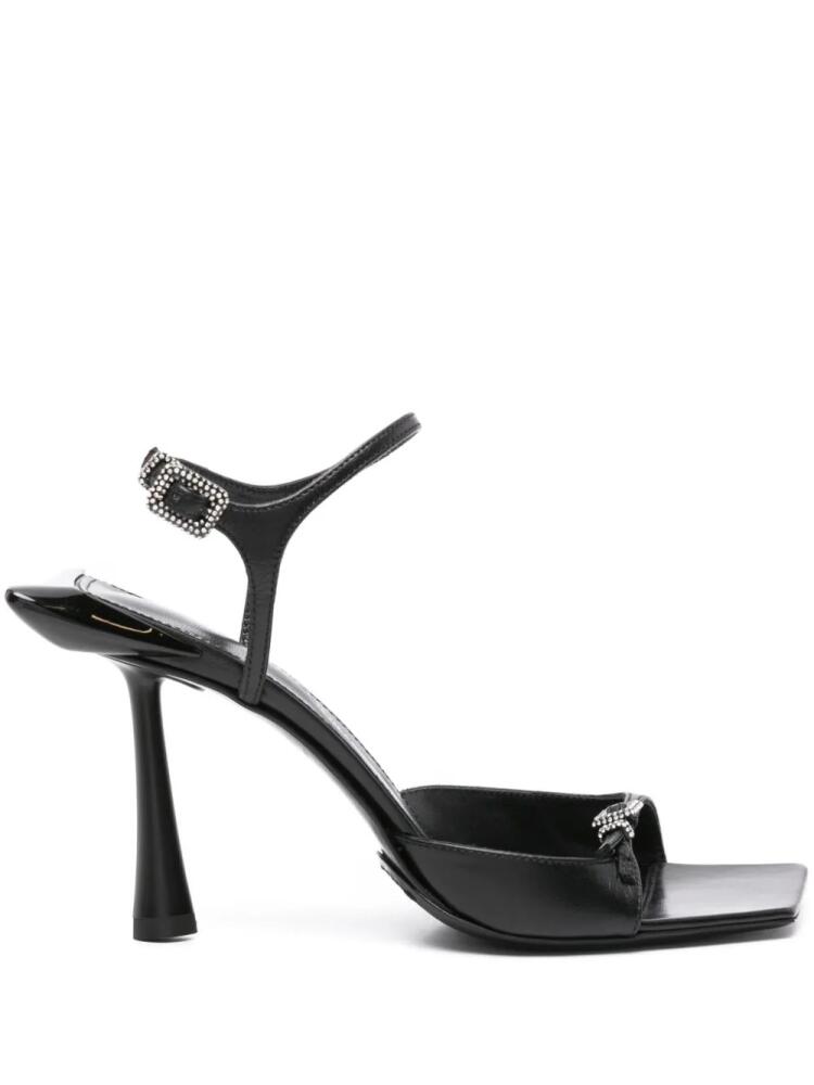 Benedetta Bruzziches 90mm crystal-buckle leather sandals - Black Cover