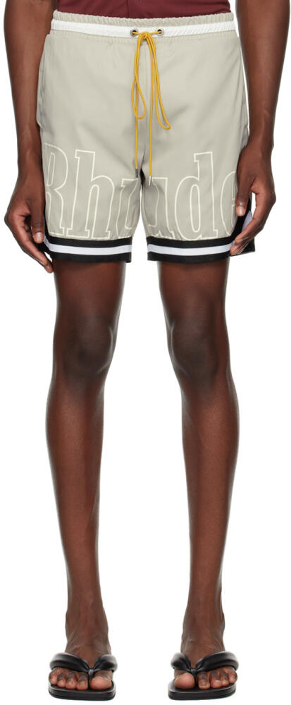 Rhude SSENSE Exclusive Taupe Swim Shorts Cover