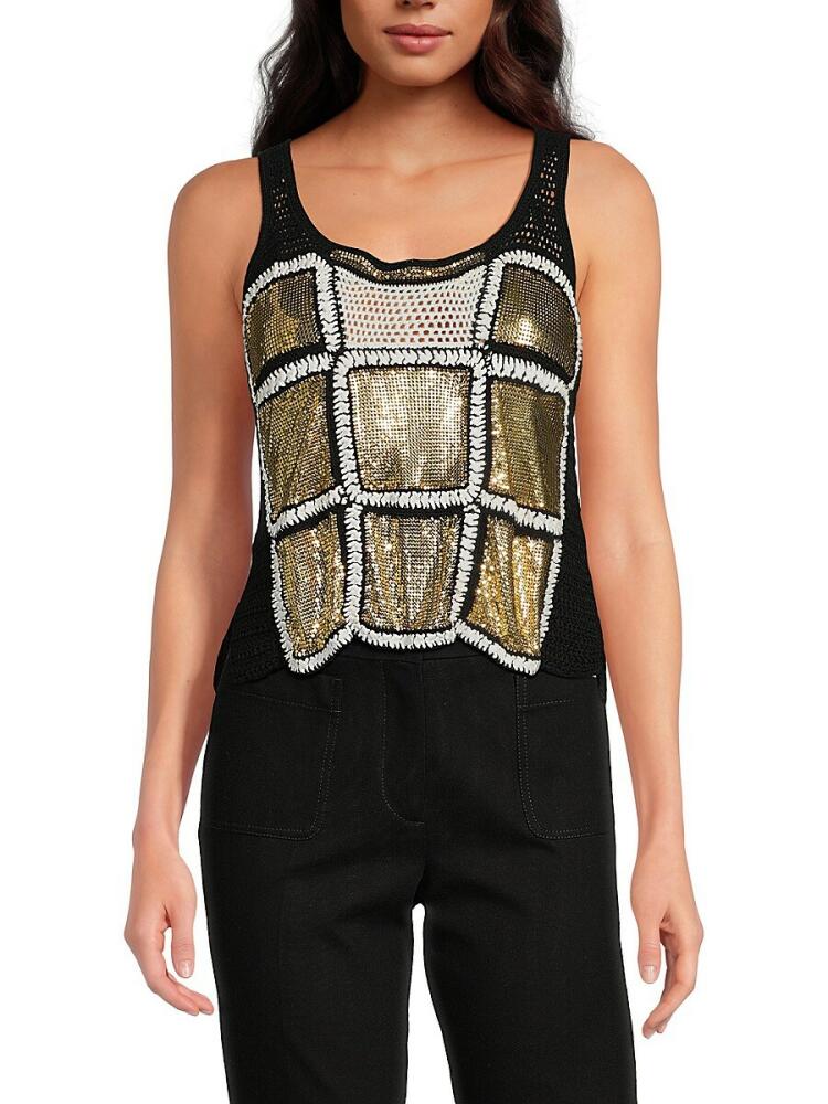 Giambattista Valli Women's Knit Chain Sleeveless Top - Black Cover