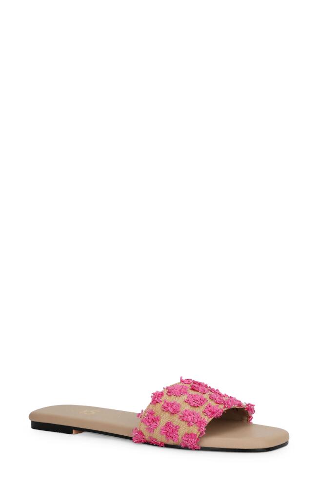 Yosi Samra Reese Raffia Slide Sandal in Pink Cover