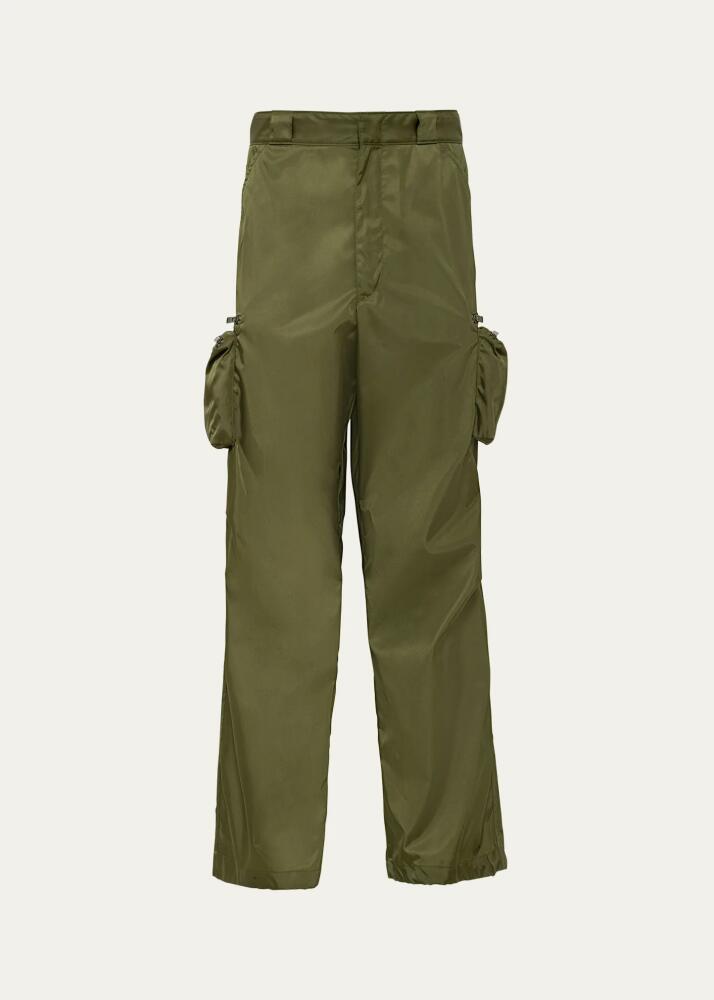 Prada Men's Re-Nylon Wide-Leg Cargo Pants Cover