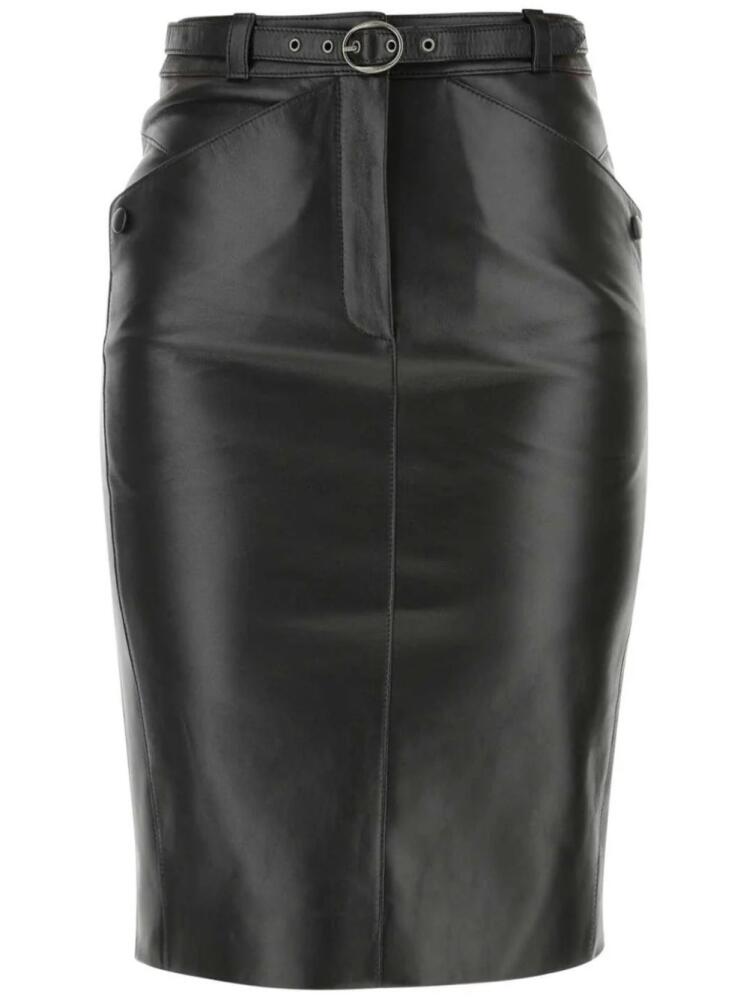 Saint Laurent panelled leather skirt - Black Cover