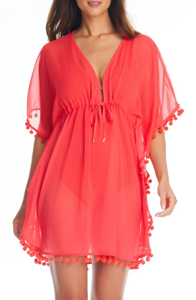 Rod Beattie Gypset Pompom Sheer Cover-Up Caftan in Shortcake Cover