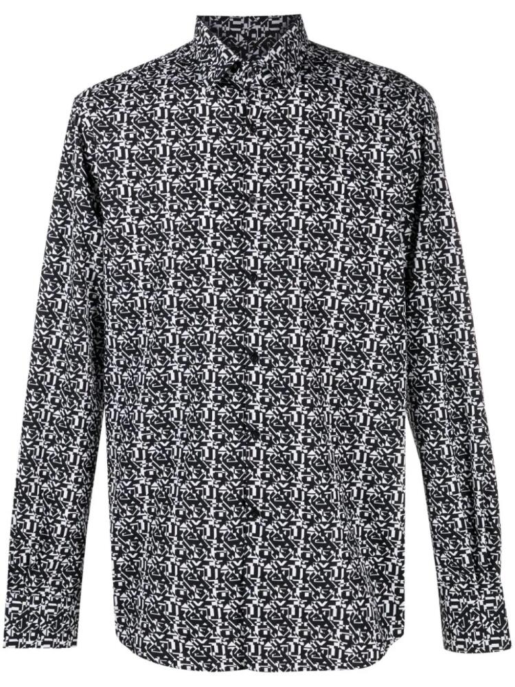 Karl Lagerfeld abstract-pattern cotton shirt - Black Cover