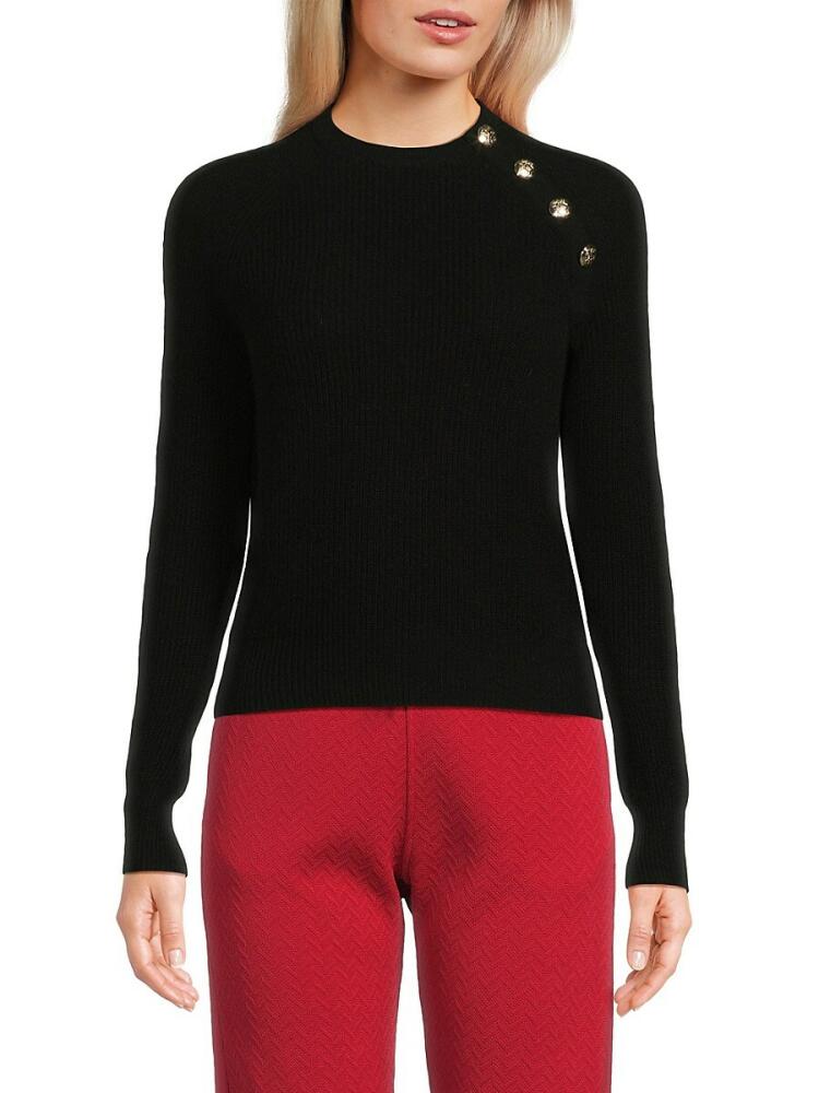 Bruno Magli Women's Cashmere Button Sweater - Black Cover