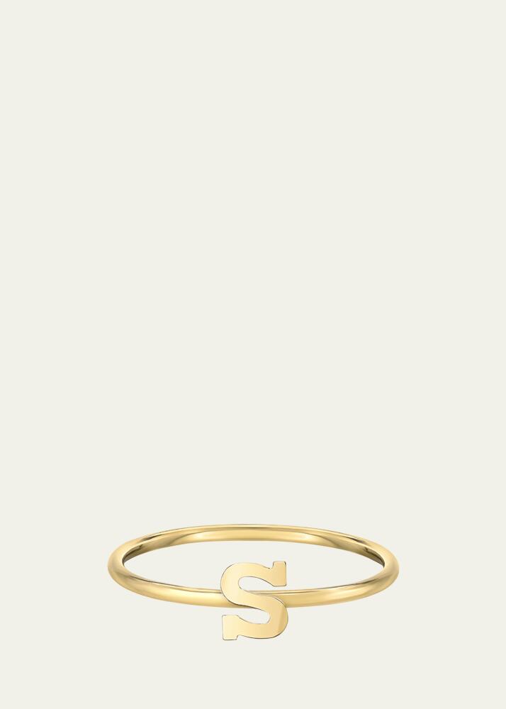 Zoe Lev Jewelry 14K Yellow Gold Initial A Ring Cover