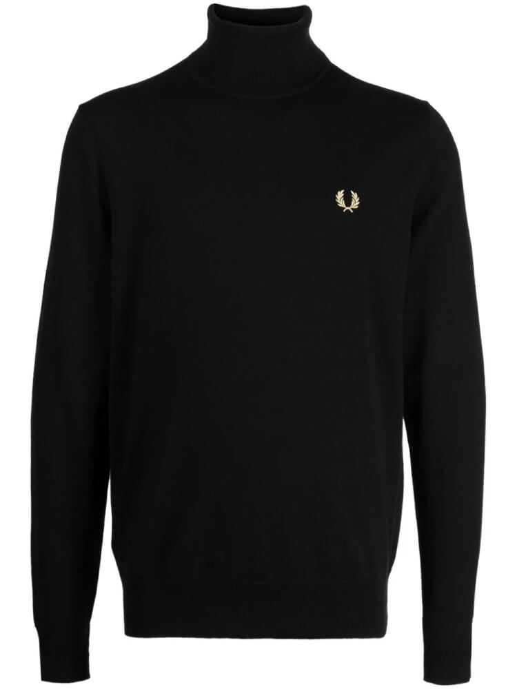 Fred Perry logo-embroidered roll-neck jumper - Black Cover