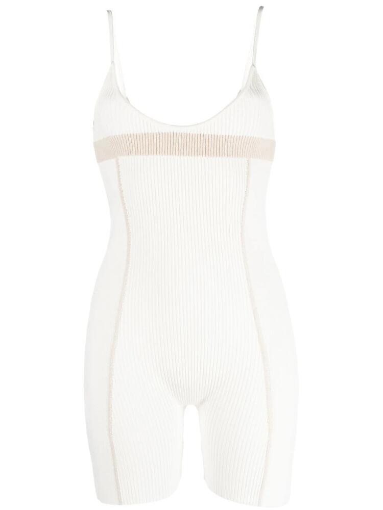 Jacquemus Le body ribbed-knit playsuit - White Cover