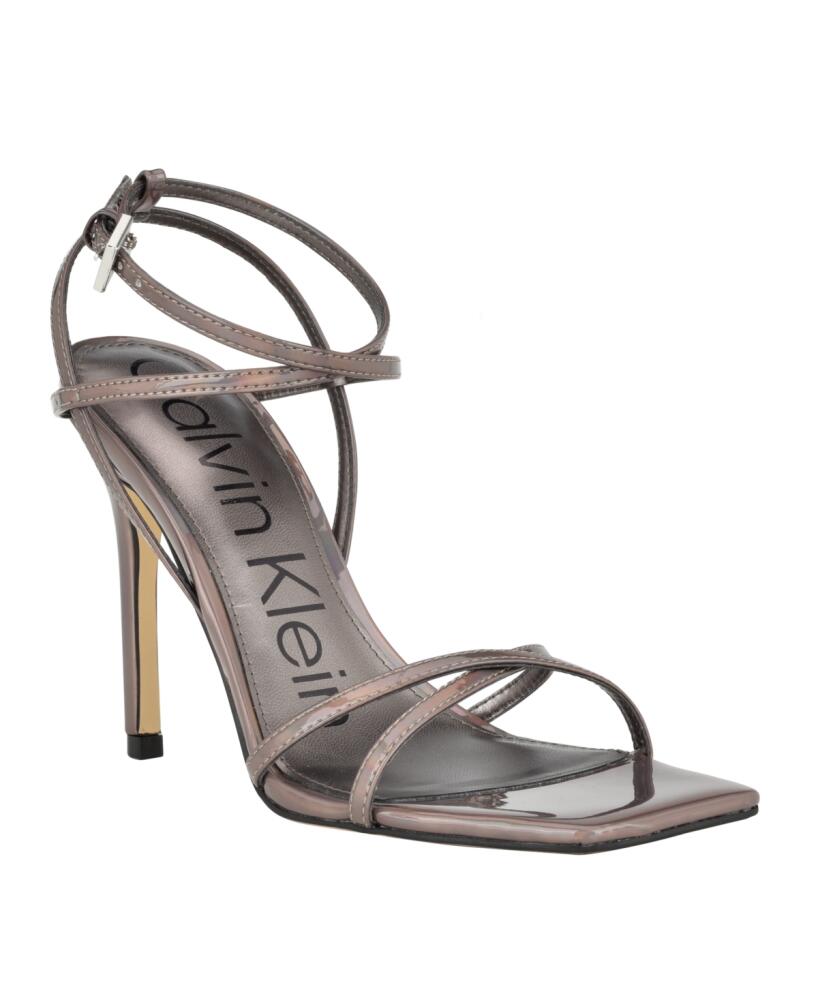 Calvin Klein Women's Tegin Strappy Dress High Heel Sandals - Pewter Cover