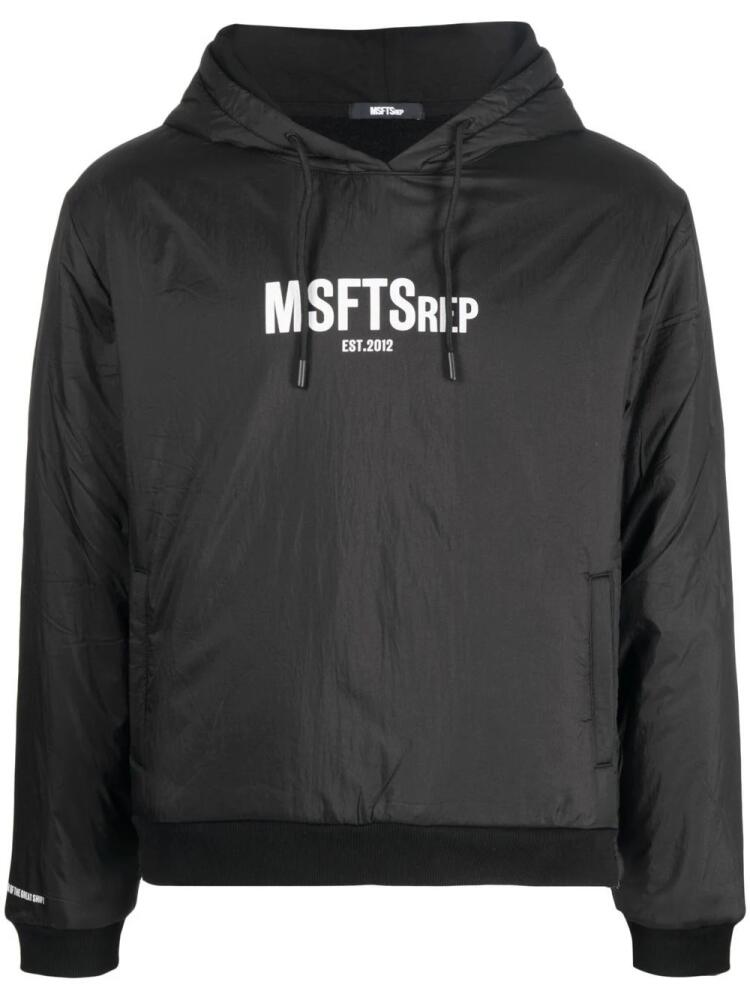 MSFTSrep logo-print detail hoodie - Black Cover