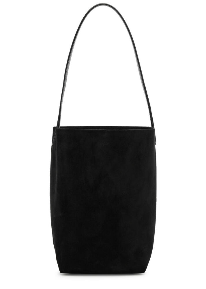 The Row Park Medium Suede Tote - Black Cover