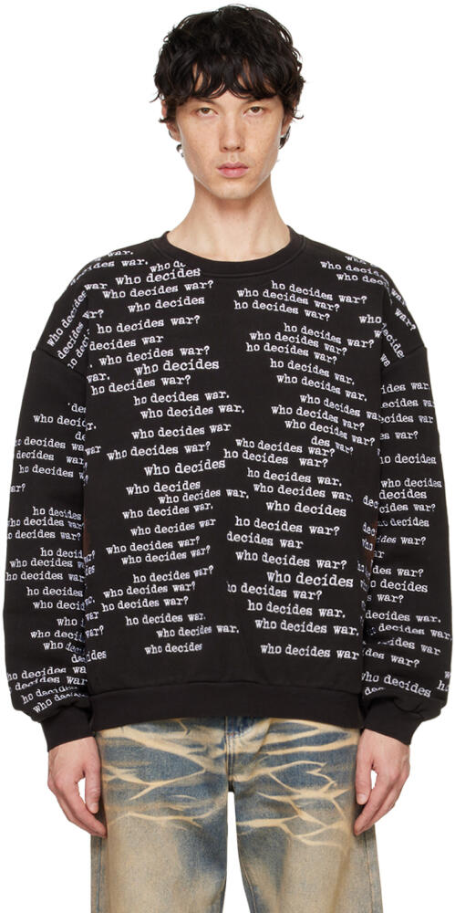 Who Decides War Black WDW Scripture Sweatshirt Cover