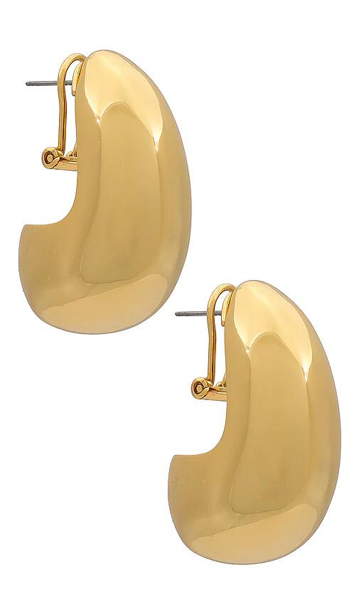 Lele Sadoughi Dome Hoop Earrings in Metallic Gold Cover