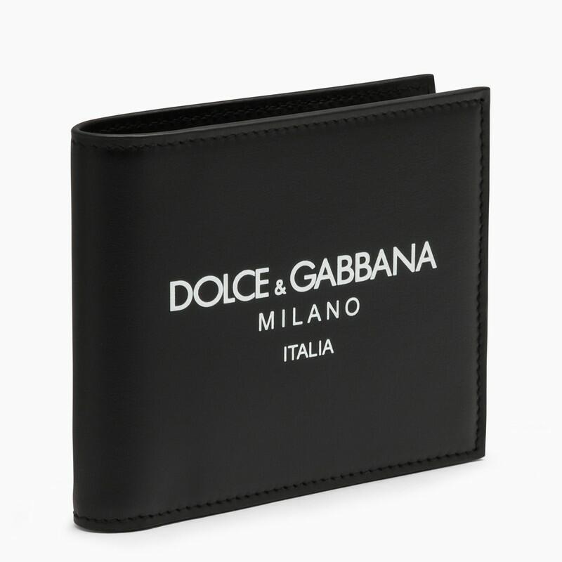 Dolce&Gabbana Black leather bi-fold wallet with logo Cover