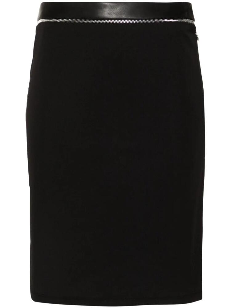 Patrizia Pepe zip-detailed jersey miniskirt - Black Cover