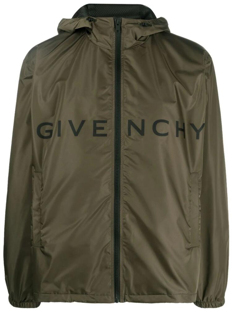 Givenchy logo-print hooded jacket - Green Cover