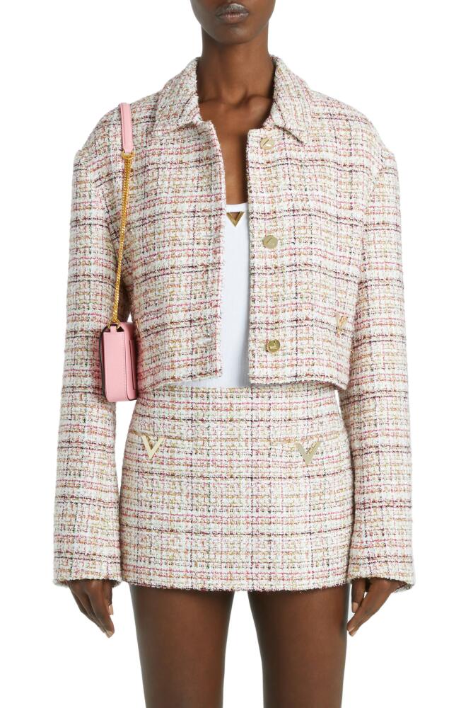 Valentino Garavani Short Metallic Tweed Jacket in Multicolor Lurex Cover