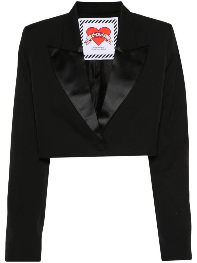 Fiorucci heart-patch cropped blazer - Black Cover