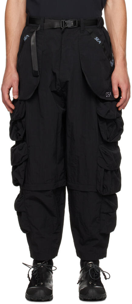 Archival Reinvent Black WIND AND SEA Edition Multi Bag Cargo Pants Cover