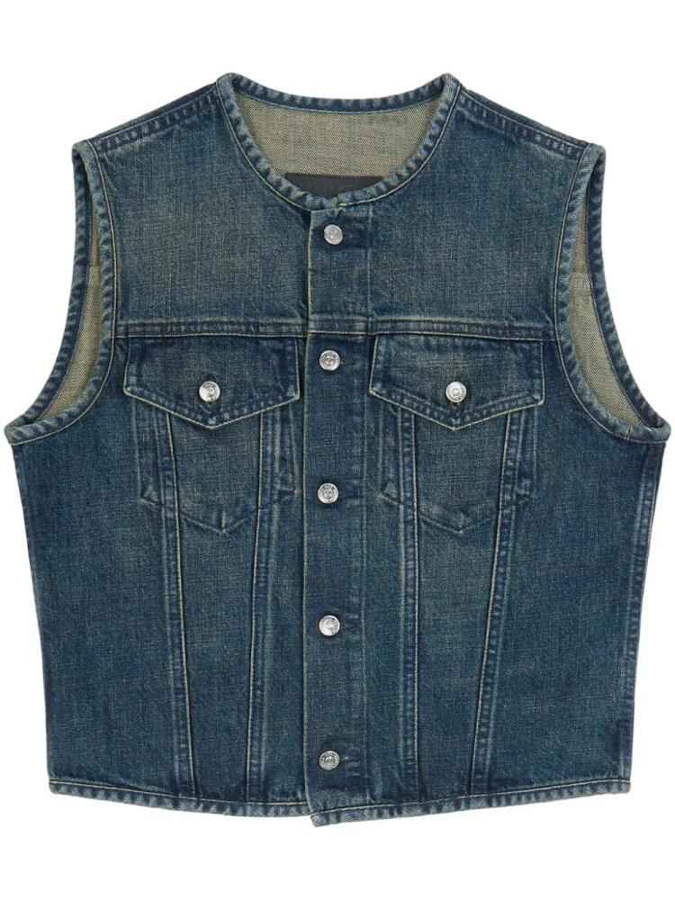 MM6 Maison Margiela stonewashed denim gilet - Blue Cover