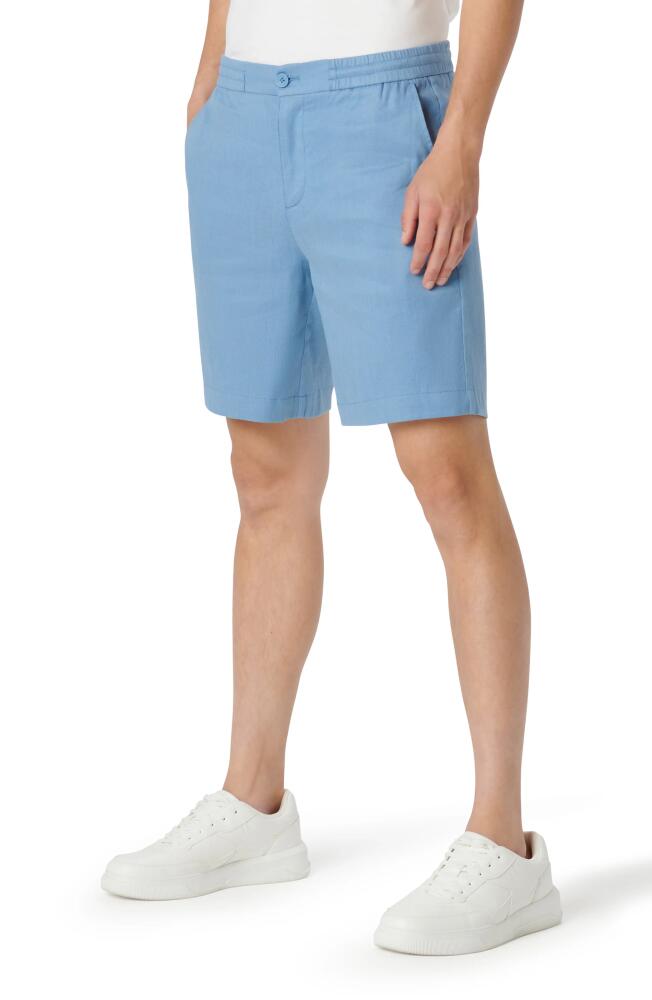 Bugatchi Linen Blend Drawstring Chino Shorts in Air Blue Cover