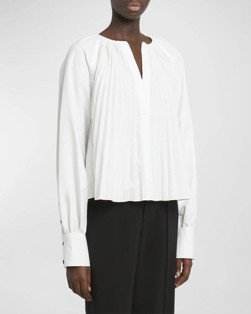 Proenza Schouler Monica Compact Poplin Pleated Blouse Cover