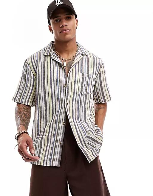 Cotton On relaxed shirt in retro gauze stripe-Multi Cover