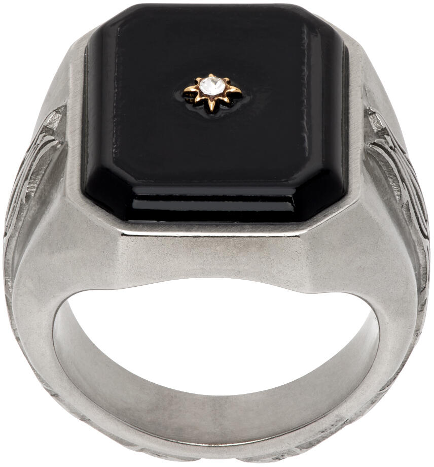 Maison Margiela Silver Enamel Signet Ring Cover