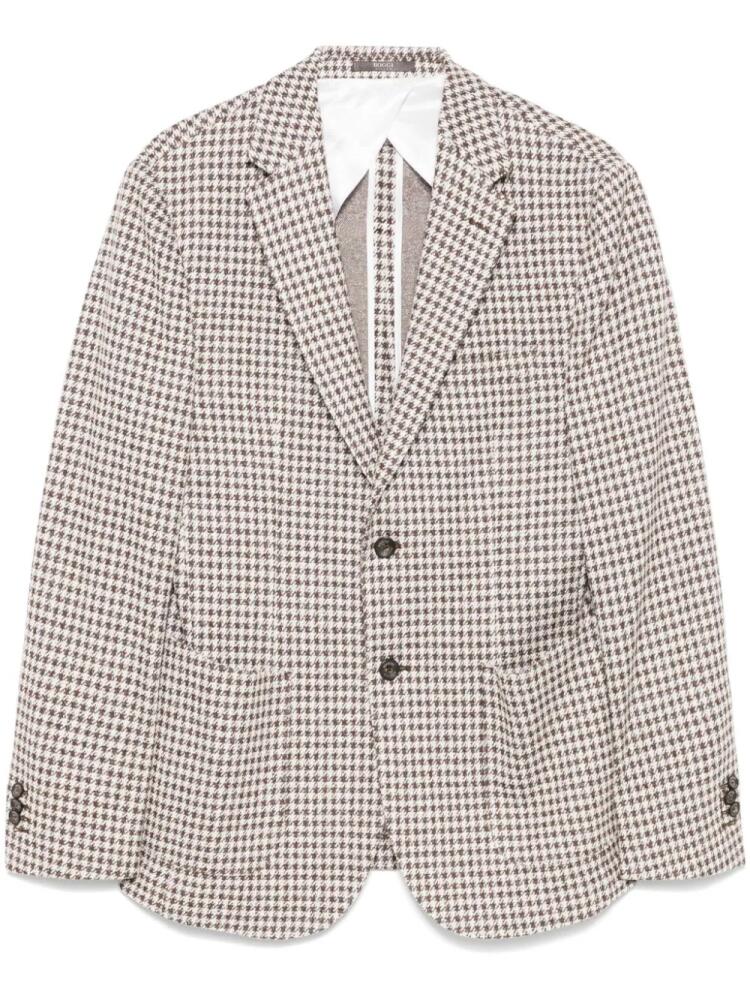 Boggi Milano houndstooth-pattern blazer - Brown Cover