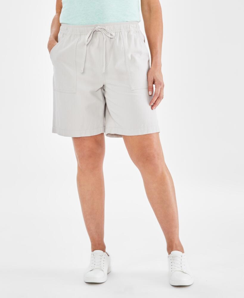 Style & Co Women's Cotton Drawstring Pull-On Shorts, Regular & Petite, Created for Macy's - Stonewall Cover