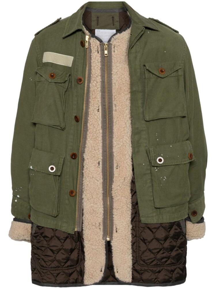 Kolor quilted layered jacket - Green Cover