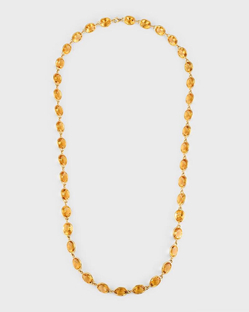 Piranesi 18K Yellow Gold 40 Oval Citrine Long Necklace, 24"L Cover