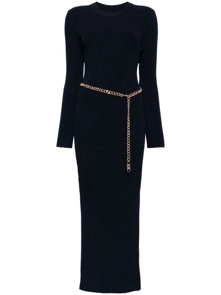 Michael Kors belted ribbed maxi dress - Blue Cover