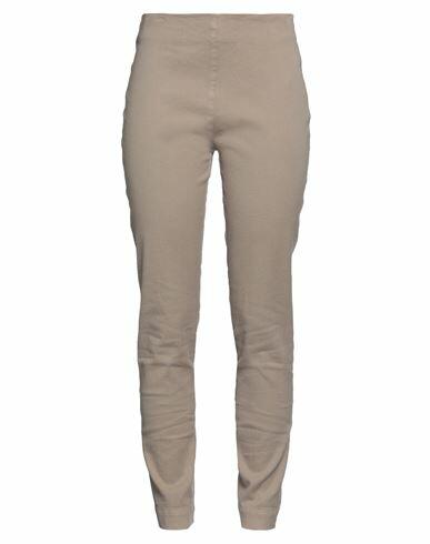 120% Lino Woman Pants Beige Cotton, Linen, Elastane Cover