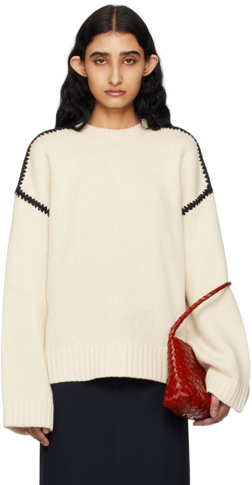 TOTEME Off-White Embroidered Sweater Cover